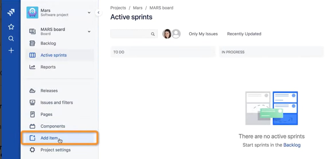 JIRA Confluence: Add Item